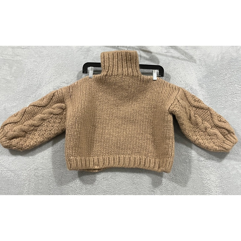 I Love Mr Mittens Sweater Womens XS/S Wool Cable‎ Knit Turtle STIFF READ Heavy